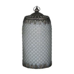 Φανάρι Led 3-70-912-0147 10Χ20 Antique White-Silver Inart Μέταλλο,Γυαλί