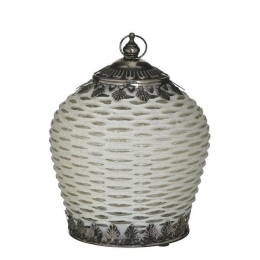 Φανάρι Led 3-70-912-0135 13Χ17 Antique White-Silver Inart Μέταλλο,Γυαλί