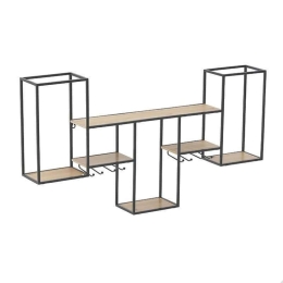 Ραφιέρα-Ποτηροθήκη Τοίχου 3-50-898-0055 97Χ13Χ53cm Black-Natural Inart
