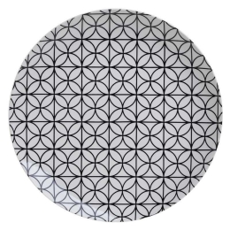 Πιάτο Φαγητού 6-60-043-0009 D27Cm Πορσελάνινο White Black Click Πορσελάνη