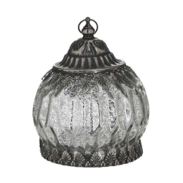 Διακοσμητικό Φανάρι Led 3-70-912-0113 Φ12x16cm Silver Inart Μέταλλο,Γυαλί