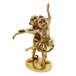 Διακοσμητικοί Πίθηκοι 3-70-693-0040 19x11x30cm Gold Inart Πολυρεσίνη