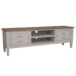Έπιπλο Τηλεόρασης 3-50-422-0050 160x40x50cm Natural-White Inart Ξύλο