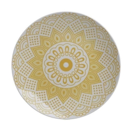 Πιάτο Γλυκού Πορσελάνινο 6-60-043-0026 Φ19cm White-Yellow Click Πορσελάνη