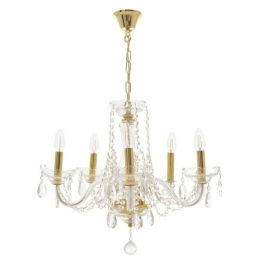 Φωτιστικό Οροφής 3-10-917-0061 Φ57x61cm 40W 5xE14 Clear-Gold Inart