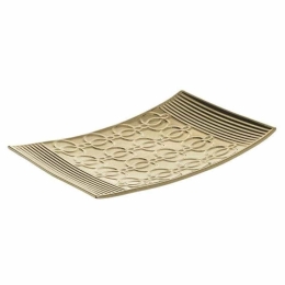 Διακοσμητική Πιατέλα 3-70-847-0071 32x20x3cm Gold Inart Κεραμικό