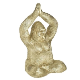Διακοσμητικός Γορίλας 3-70-146-0443 13x10x21cm Gold Inart Πολυρεσίνη