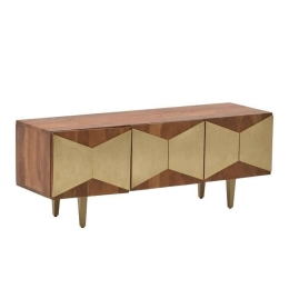 Έπιπλο Τηλεόρασης 3-50-971-0016 120x38x45cm Natural-Gold Inart