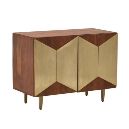 Μπουφές 3-50-971-0017 100x50x75cm Natural-Gold Inart Μέταλλο,Ξύλο