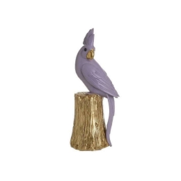 Διακοσμητικός Παπαγάλος 3-70-401-0153 9x7x19cm Purple-Gold Inart Ρητίνη