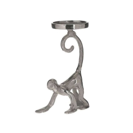 Κηροπήγιο Πίθηκος 3-70-653-0028 15x12x22cm Silver Inart Μέταλλο