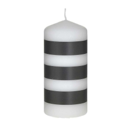 Κερί 3-80-061-0052 Φ6x13cm Black-White Inart Παραφίνη