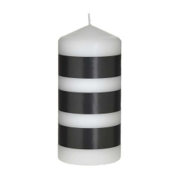 Κερί 3-80-061-0053 Φ7x15cm Black-White Inart Παραφίνη