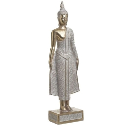Διακοσμητικός Βούδας 3-70-301-0165 13x7x40cm White-Gold Inart Πολυρεσίνη