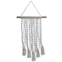 Διακοσμητικό Τοίχου Macrame 3-70-047-0026 35x2x70cm White-Natural Inart Ξύλο