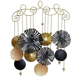 Διακοσμητικό Τοίχου 3-70-915-0074 79x4x106cm Black-Gold Inart Μέταλλο