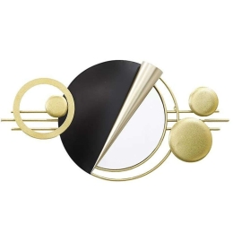 Διακοσμητικό Τοίχου 3-70-465-0009 80x11x43cm Black-Gold Inart Μέταλλο,Γυαλί