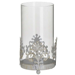 Κηροπήγιο 2-70-788-0009 Φ10x18cm Clear-White Inart Μέταλλο,Γυαλί
