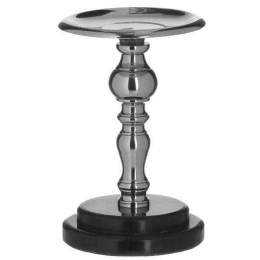 Κηροπήγιο 3-70-803-0077 12x12x19cm Black-Silver Inart Μέταλλο,Μάρμαρο