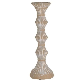 Κηροπήγιο Antique 3-70-456-0175 Φ12x30cm Beige-White Inart Τσιμέντο