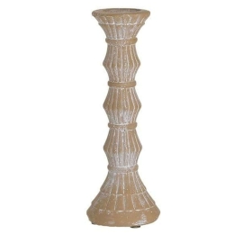 Κηροπήγιο Antique 3-70-456-0176 Φ9x24cm Beige-White Inart Inart Τσιμέντο