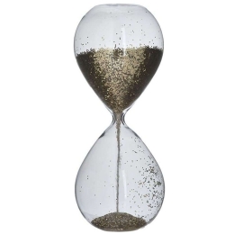 Διακοσμητική Κλεψύδρα 3-70-890-0038 Φ10x25cm Gold-Clear Inart Γυαλί