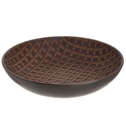 Διακοσμητική Πιατέλα 3-70-932-0125 Φ30x6cm Brown Inart Πολυρεσίνη