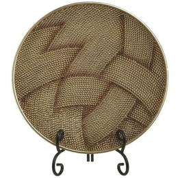 Διακοσμητική Πιατέλα Σε Βάση 3-70-110-0097 30x12x34cm Black-Gold Inart Πολυρεσίνη
