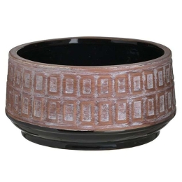 Διακοσμητικό Μπωλ 3-70-685-0239 25x14cm Beige-Black Inart Κεραμικό