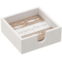 Σουβέρ (Σετ 6Τμχ) 3-70-874-0090 18x18x6cm Natural-Cream Inart Ξύλο
