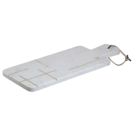 Επιφάνεια Κοπής 3-60-352-0012 38x15x2cm White-Gold Inart Μάρμαρο