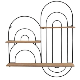 Ραφιέρα Τοίχου 3-50-915-0002 58x13x68cm Black-Natural Inart