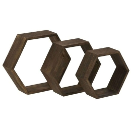 Ράφι Τοίχου (Σετ 3Τμχ) 6-70-861-0007 38x10x33/34x10x30/30x10x25cm Brown Click