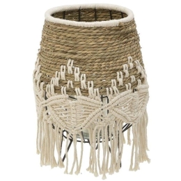 Φανάρι 3-70-717-0035 Φ22x34cm  White-Natural Inart Ύφασμα