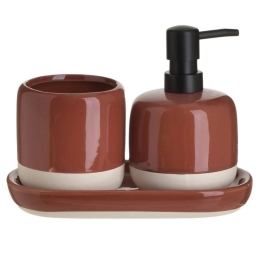 Αξεσουάρ Μπάνιου (Σετ 3Τμχ) 6-65-508-0049 9x9x13,5cm Red-White Click Κεραμικό