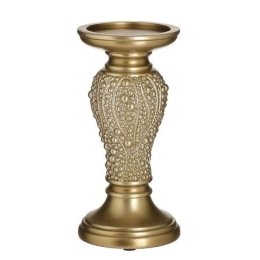 Κηροπήγιο 3-70-110-0105 Champagne 10x10x20cm Inart Πολυρεσίνη