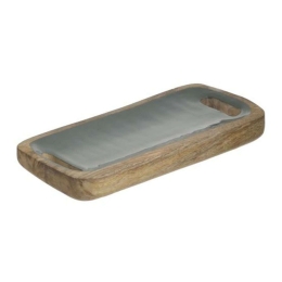 Πιατέλα Διακοσμητική Εμαγιέ 3-70-803-0102 31x15x4cm Natural-Green Inart Ξύλο