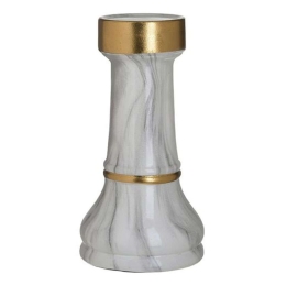 Διακοσμητικό Πιόνι Σκακιού 3-70-902-0157 Φ10x19cm White-Gold Inart Κεραμικό