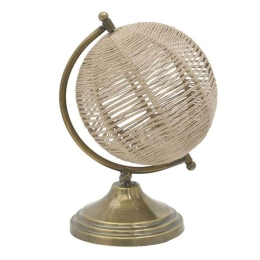 Υδρόγειος Σφαίρα 3-70-803-0058 Φ14x24cm Cream-Gold Inart Μέταλλο