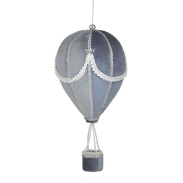 Στολίδι Αερόστατο (Σετ 4Τμχ) 2-70-758-0072 Φ13x28cm Grey-White Inart