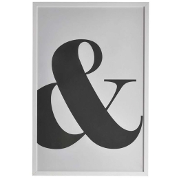 Κάδρο '&' 3-90-763-0109 40x3x60cm Black-White Inart Κάθετοι Πλαστικό,Mdf
