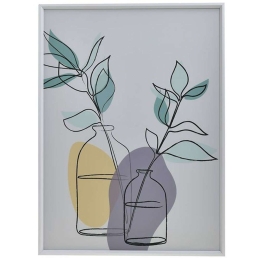 Κάδρο Βάζα Με Λουλούδια 3-90-763-0085 40x3x50cm Multi Inart Κάθετοι Πλαστικό,Mdf
