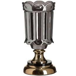Βάζο 6-70-151-0155 Φ12x26cm Gold-Black Click Μέταλλο,Γυαλί