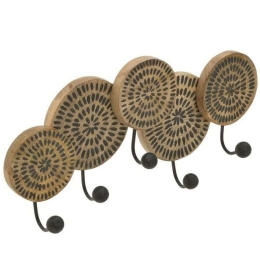 Κρεμάστρα Τοίχου 3-70-245-0027 45x18x6cm Beige-Black Inart Ξύλο