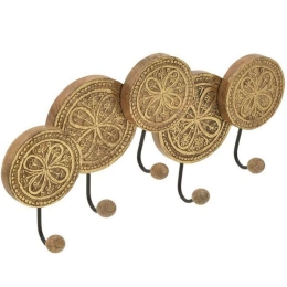 Κρεμάστρα Τοίχου 3-70-245-0019 45x18x6cm Brown-Gold Inart Ξύλο