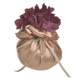 Διακοσμητικό Πουγκί 3-70-151-0424 Φ12x15cm Gold-Purple Inart Πλαστικό, Ύφασμα