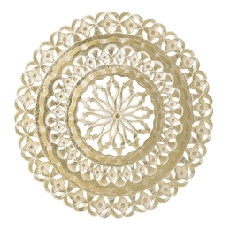 Διακοσμητικό Τοίχου Αντικέ 3-70-536-0095 Φ60x6cm White-Gold Inart Ξύλο