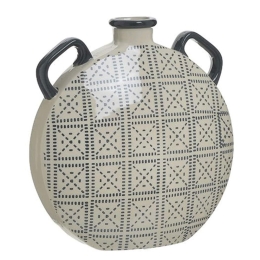 Βάζο Πορσελάνινο 3-70-779-0024 28x10x30cm Beige-Black Inart Πορσελάνη