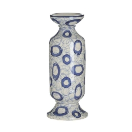 Κηροπήγιο Πορσελάνινο 3-70-779-0018 Φ12x27cm Beige-Blue Inart Πορσελάνη