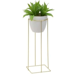 Τεχνητό Φυτό Σε Ανθοστήλη 3-85-475-0256 20x20x67cm Multi Inart Μέταλλο